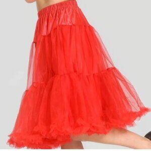 Hell Bunny Rockabilly Red Full Volume Petticoat 25" Length XS - M